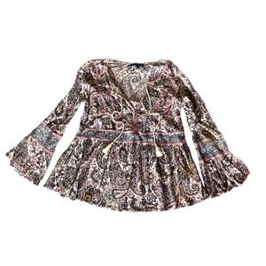 American Eagle Paisley Boho Peasant Blouse